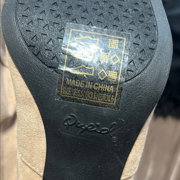 Beige Suede Ankle Boots - Picture 6 of 6